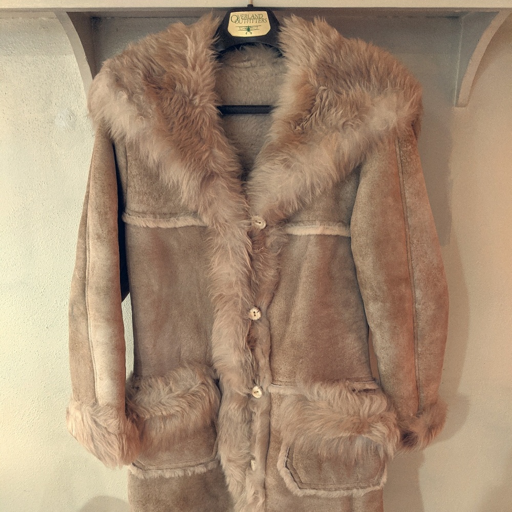 Vintage Overland Sheepskin calf length coat